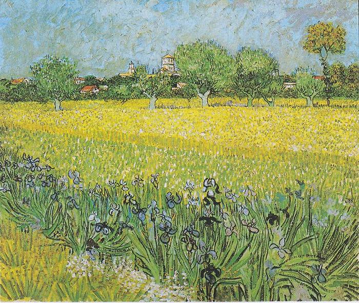 Vincent Van Gogh View of Arles with irises in the foreground